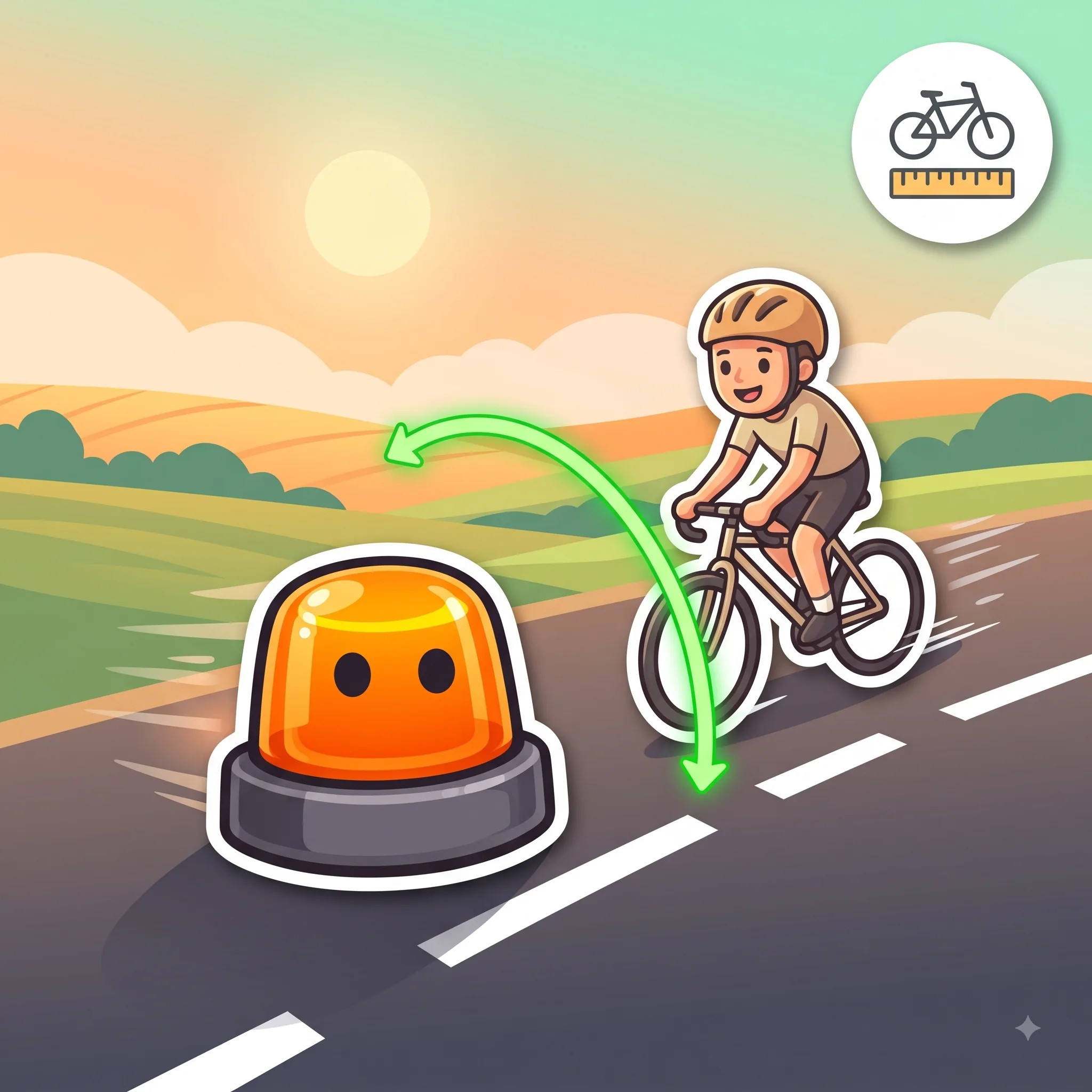 Bali señalando 1,5 metros de separación al adelantar a un ciclista