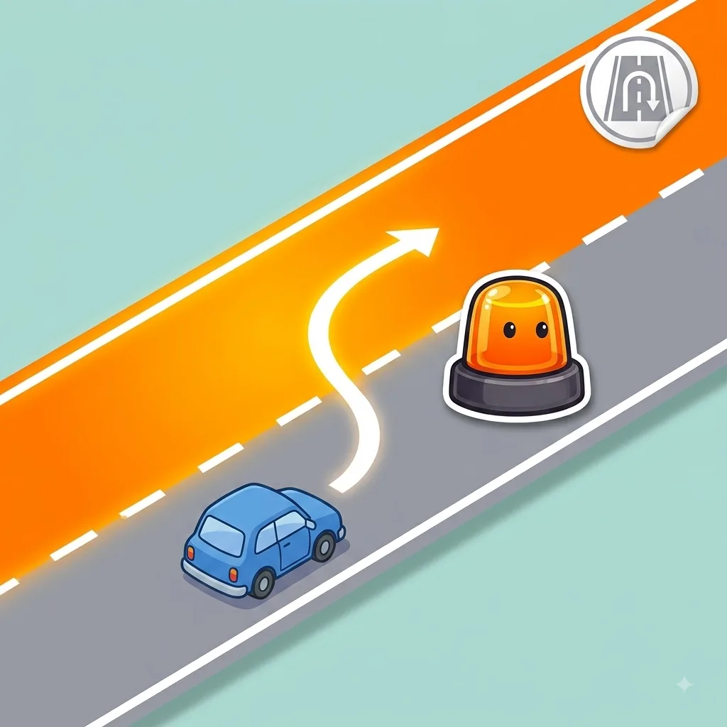 Bali señalando el carril izquierdo como carril solo de adelantamiento